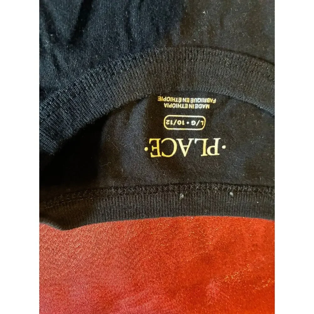 Place Shirt Girls 10/12 Long Sleeve Black Crewneck Tee